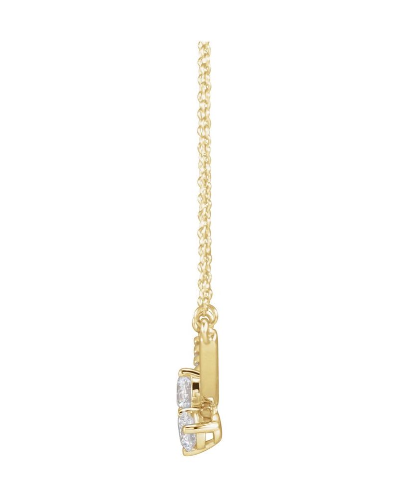 Colar Duas Pedras em Ouro 14k com Diamantes de Laboratório – Modelo 2
