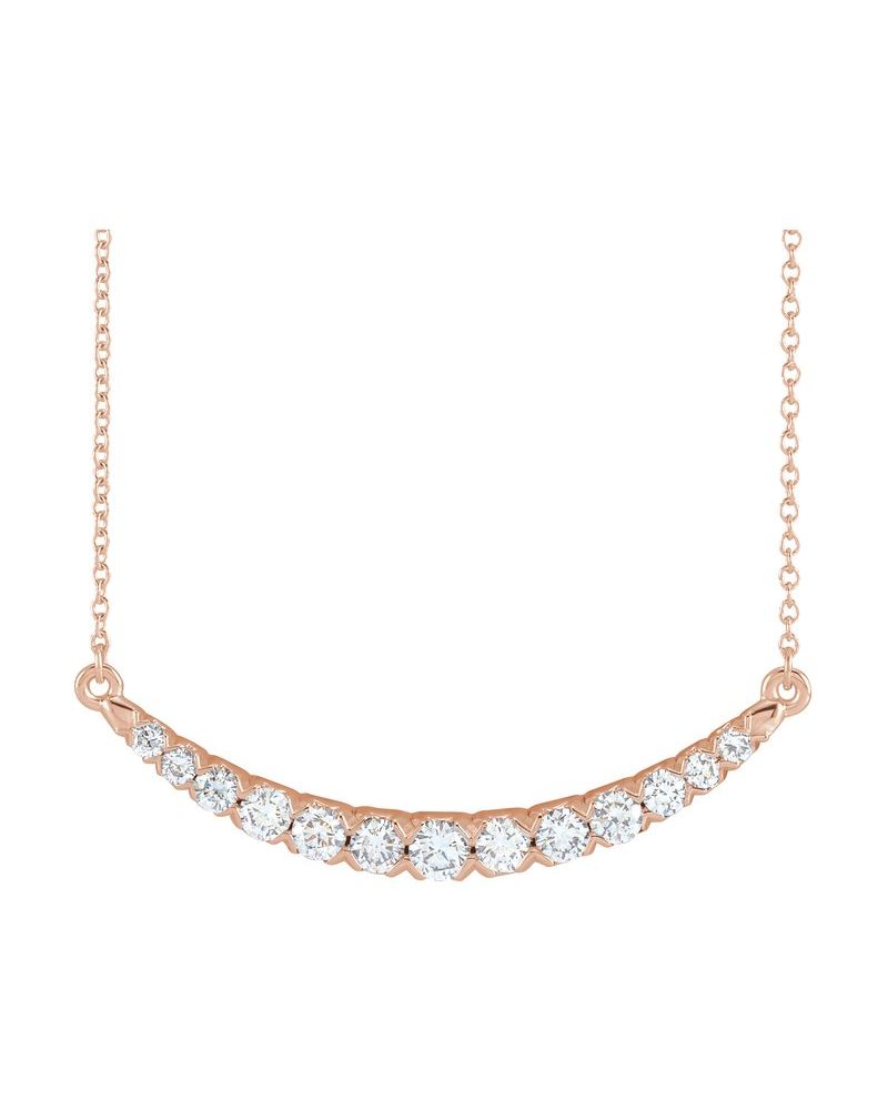 Colar Barra em Ouro 14k com Diamantes de Laboratório – Modelo 2