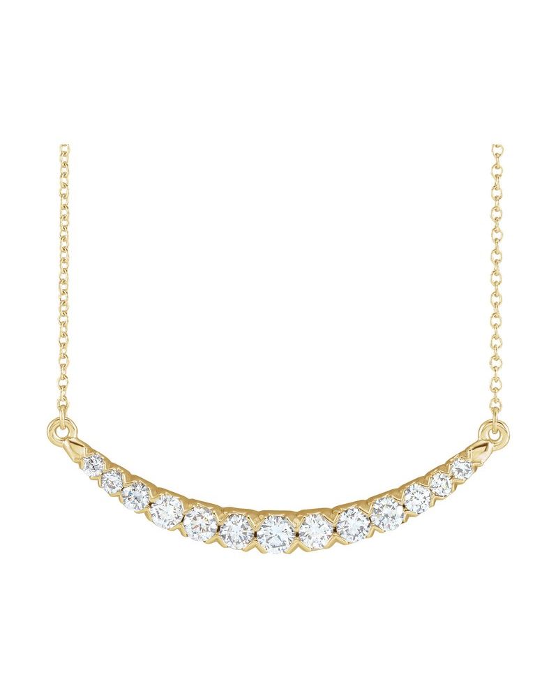 Colar Barra em Ouro 14k com Diamantes de Laboratório – Modelo 2