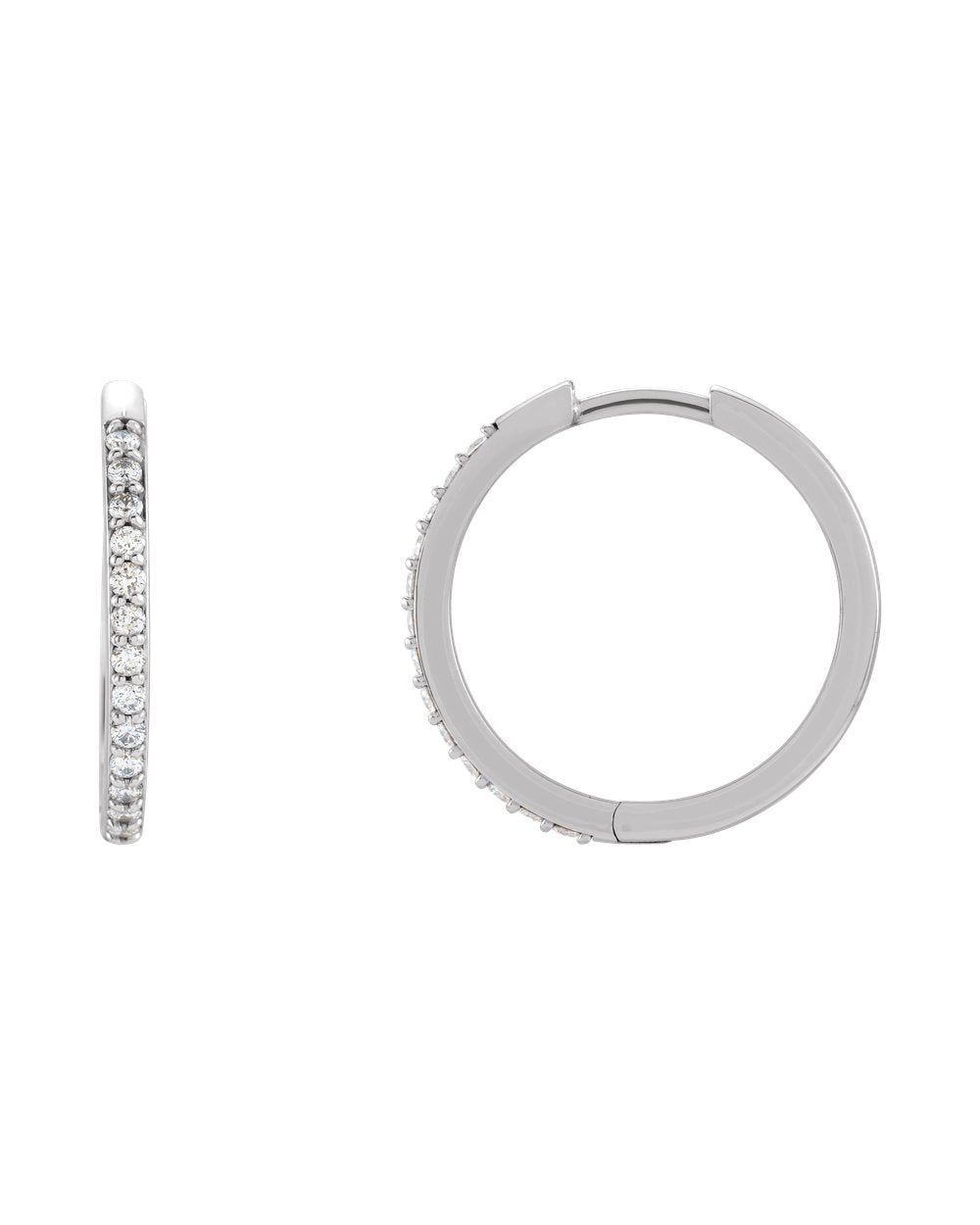 Brinco Huggie em Ouro 14k com Diamantes de Laboratório – 18 mm