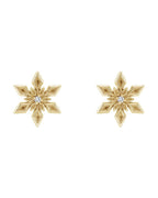 Brinco Floco de Neve em Ouro 14k com Diamantes Naturais