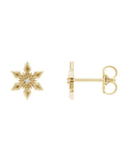 Brinco Floco de Neve em Ouro 14k com Diamantes Naturais