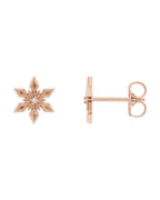 Brinco Floco de Neve em Ouro 14k com Diamantes Naturais