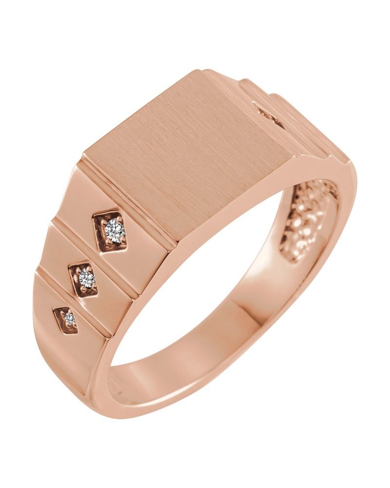 Anel Geométrico Chevalier em Ouro 14k com Diamantes Negros