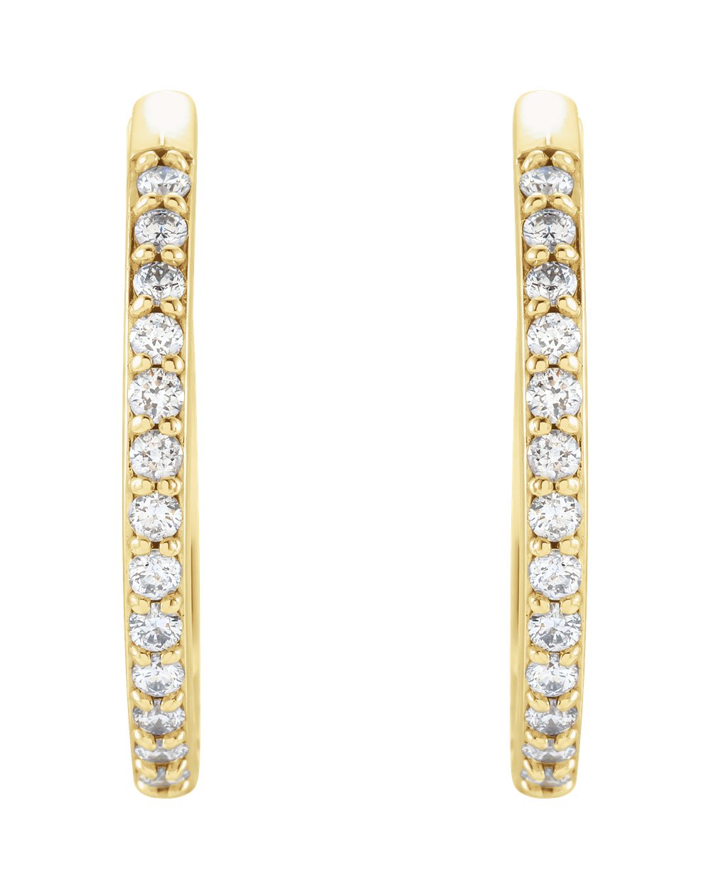 Brinco Huggie em Ouro 14k com Diamantes de Laboratório – 18 mm