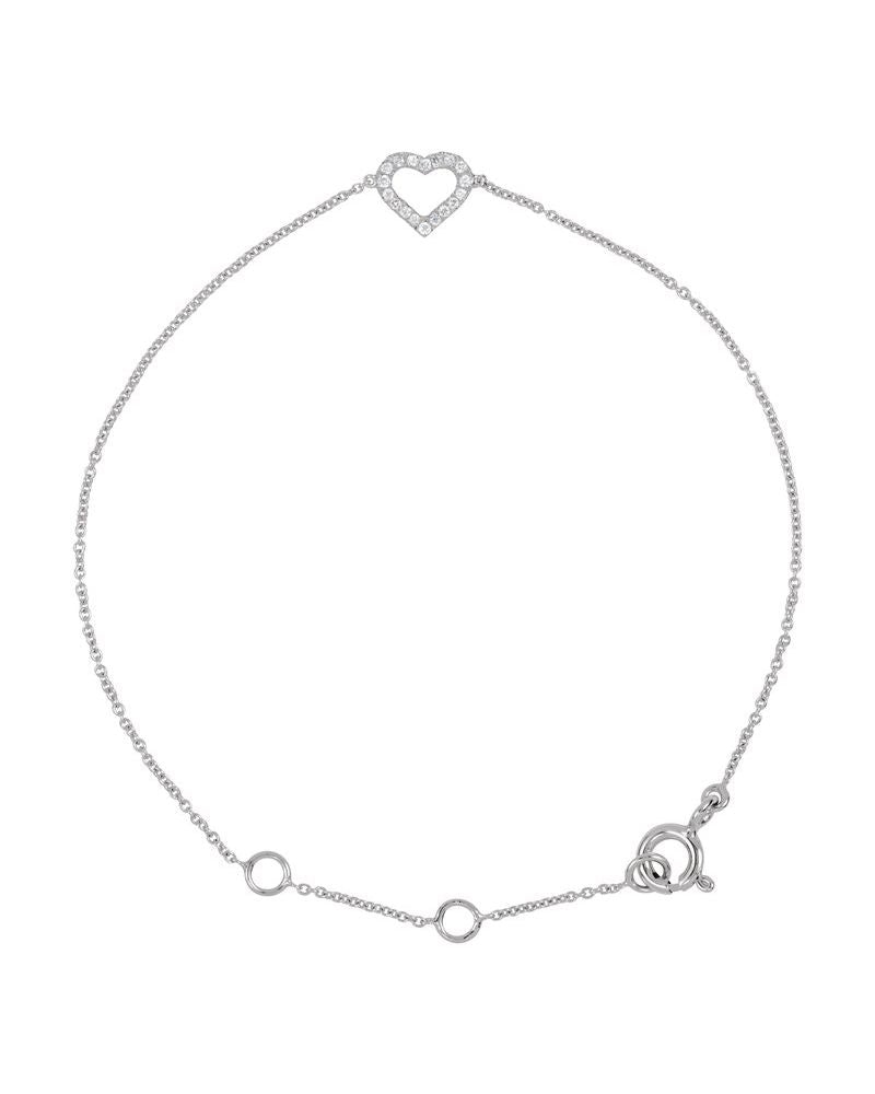 Pulseira Coração em Ouro 14k com Diamantes Naturais