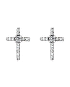 Brinco Cruz Cravejado em Ouro 14k com Diamantes Naturais
