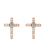 Brinco Cruz Cravejado em Ouro 14k com Diamantes Naturais