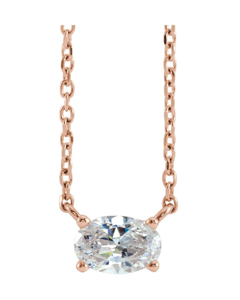 Colar Solitário em Ouro 14k com Diamantes de Laboratório – Modelo 4