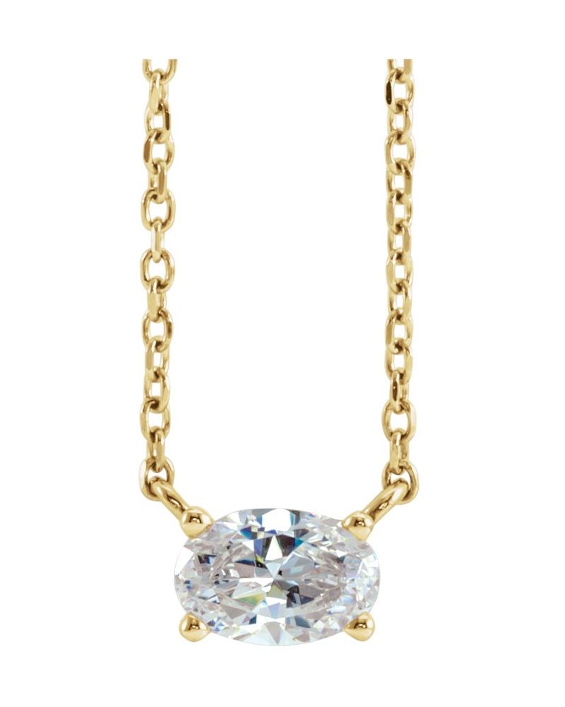 Colar Solitário em Ouro 14k com Diamantes de Laboratório – Modelo 4