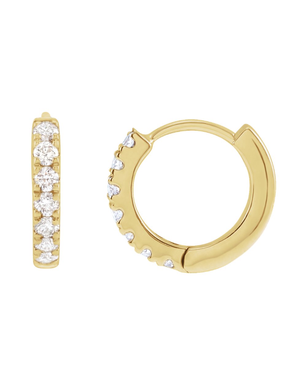 Brinco de Aro em Ouro 14k com Diamantes de Laboratório – 10 mm