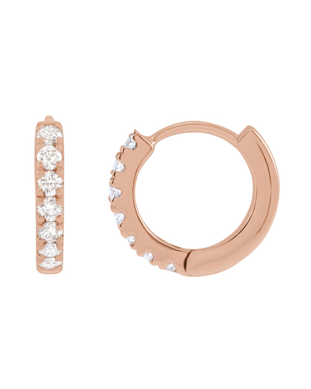 Brinco de Aro em Ouro 14k com Diamantes de Laboratório – 10 mm