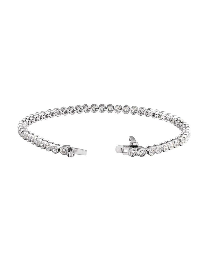 Pulseira com Cravação Bezel em Ouro 14k com Diamantes de Laboratório
