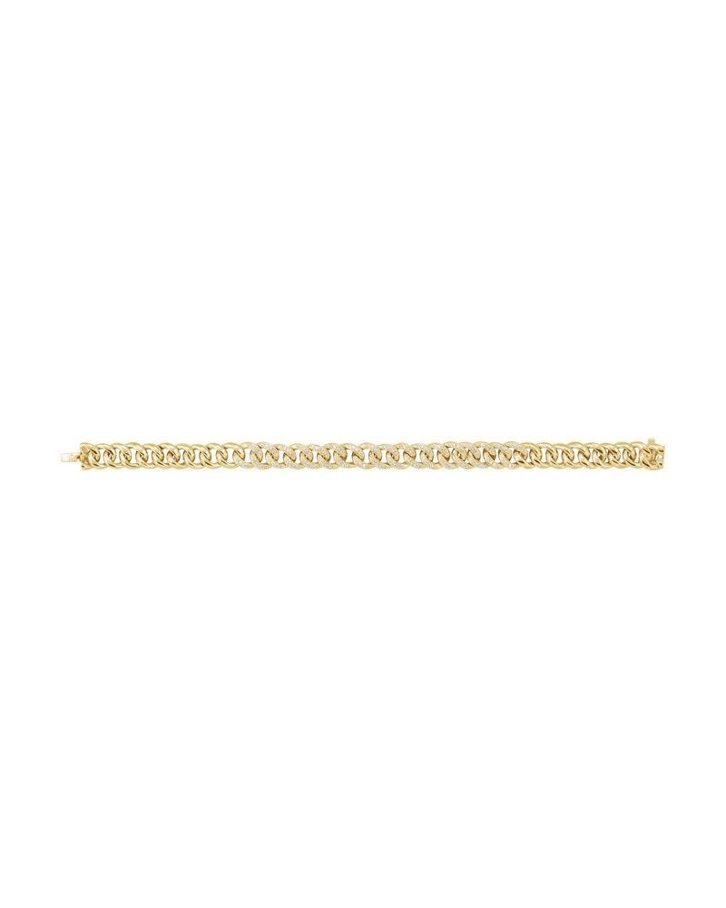 Pulseira Grumet Cravejada em Ouro 14k com Diamantes Naturais