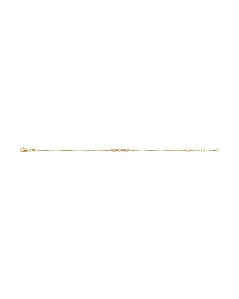Pulseira Bolinhas Barra em Ouro 14k com Diamantes Naturais