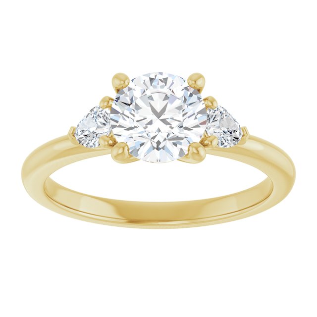Três Pedras com Gotas – Amarelo 14k – vista de cima