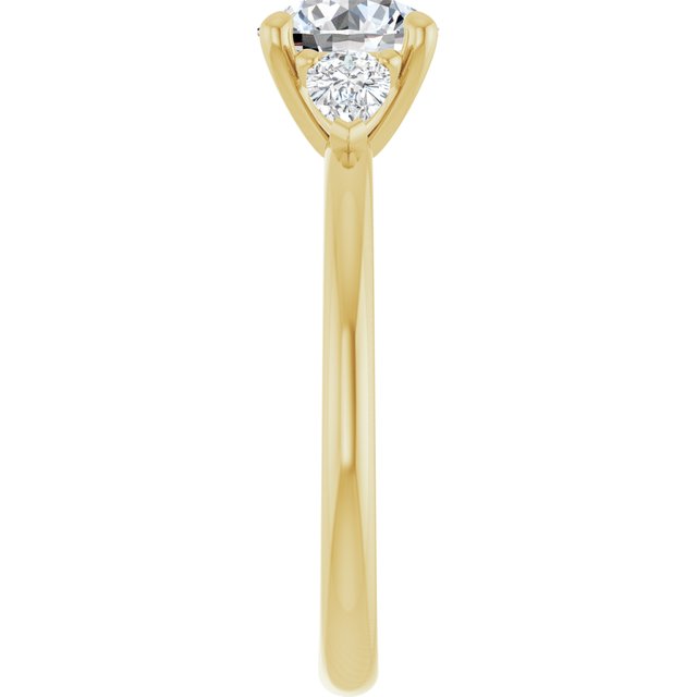 Três Pedras com Gotas – Amarelo 14k – perfil