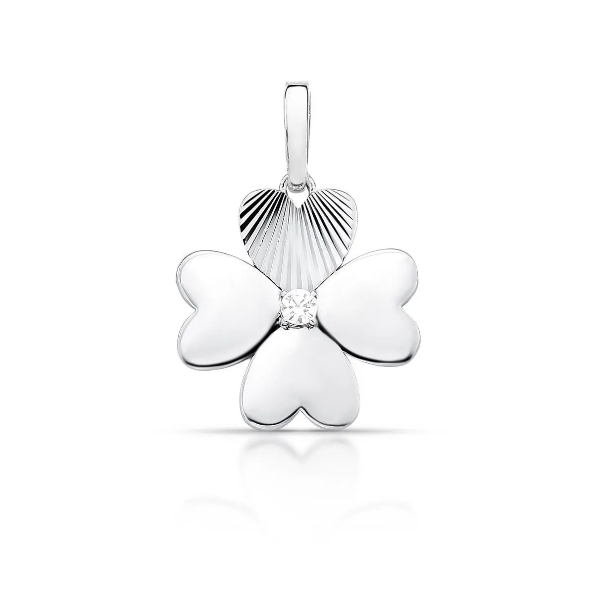 Pingente de Prata 925 Trevo de Quatro Folhas
