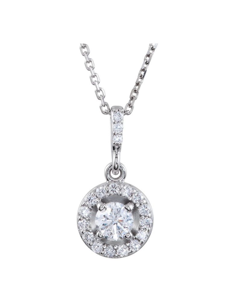 Colar Halo em Ouro 14k com Diamantes de Laboratório – Modelo 2