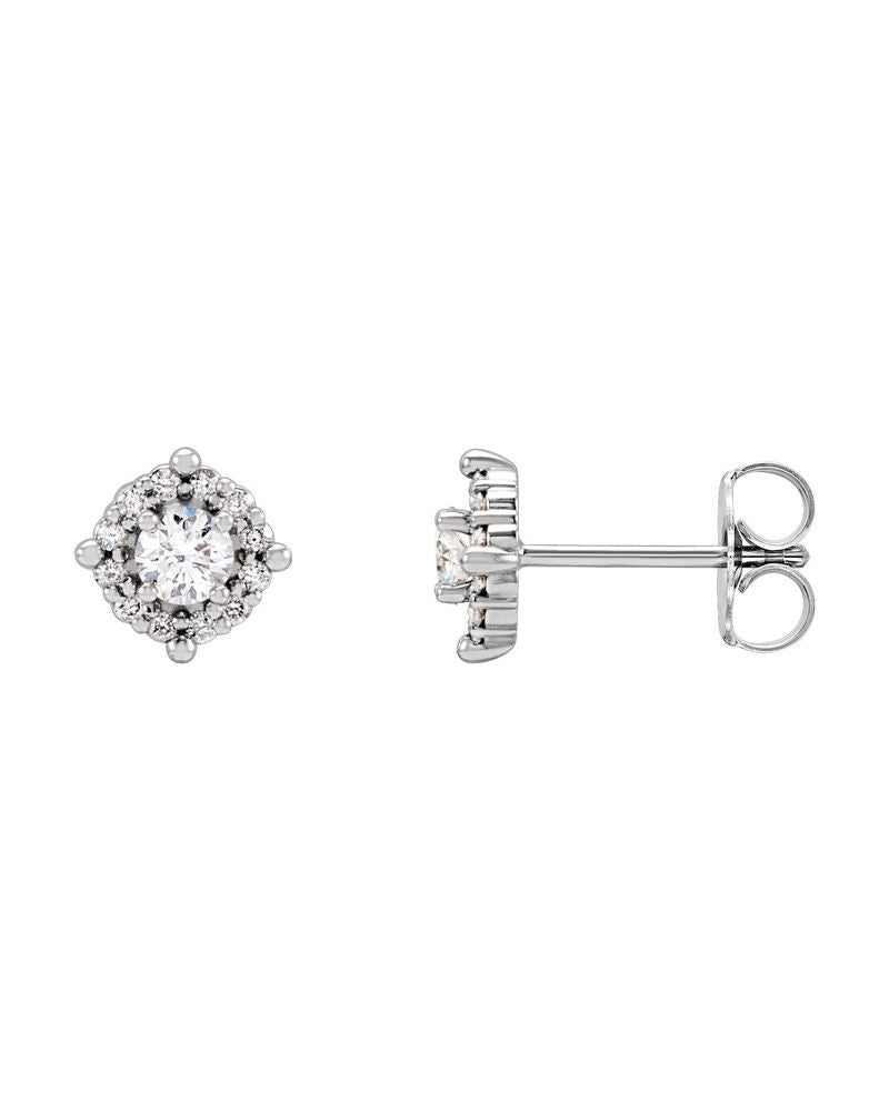 Brinco Halo em Ouro 14k com Diamantes Naturais