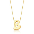 Colar Folheado a Ouro com Pingente de Letra "B" Abaulado