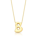 Colar Folheado a Ouro com Pingente de Letra "B" Abaulado