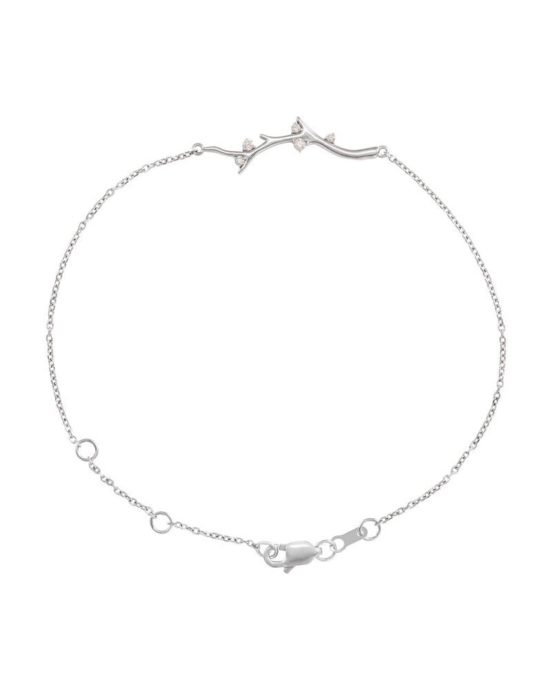 Pulseira Galho Barra em Ouro 14k com Diamantes Naturais
