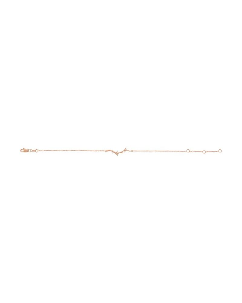 Pulseira Galho Barra em Ouro 14k com Diamantes Naturais