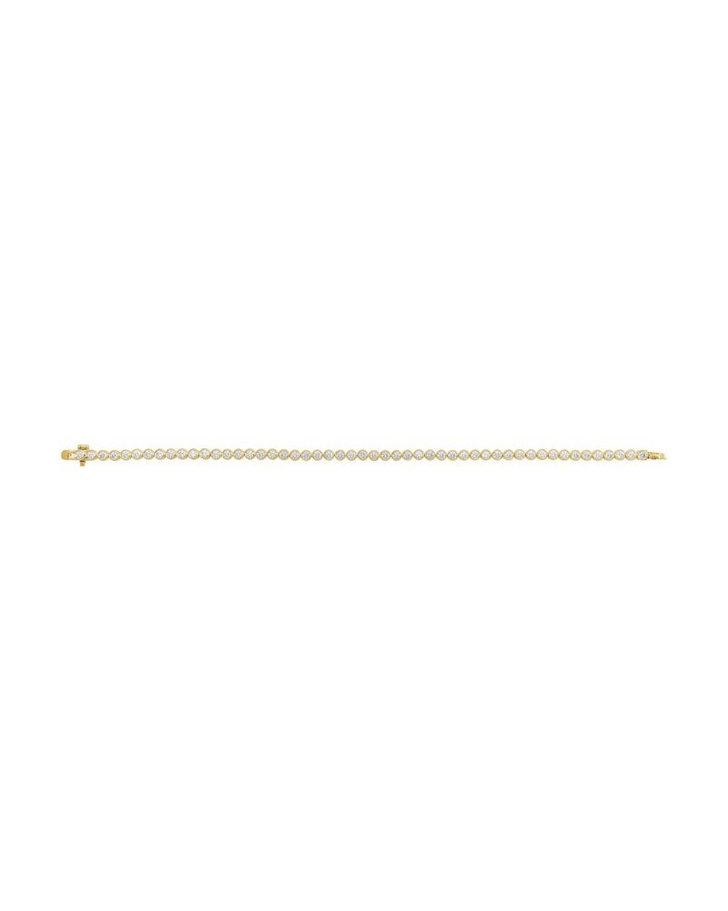 Pulseira com Cravação Bezel em Ouro 14k com Diamantes de Laboratório