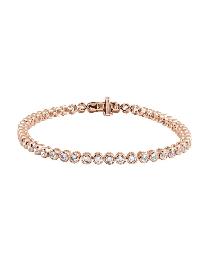 Pulseira com Cravação Bezel em Ouro 14k com Diamantes de Laboratório