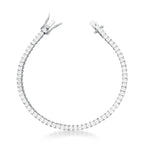 Pulseira de Prata 925 com Cristais Quadrados