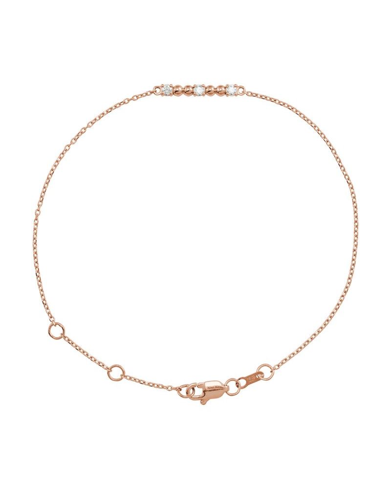 Pulseira Bolinhas Barra em Ouro 14k com Diamantes Naturais