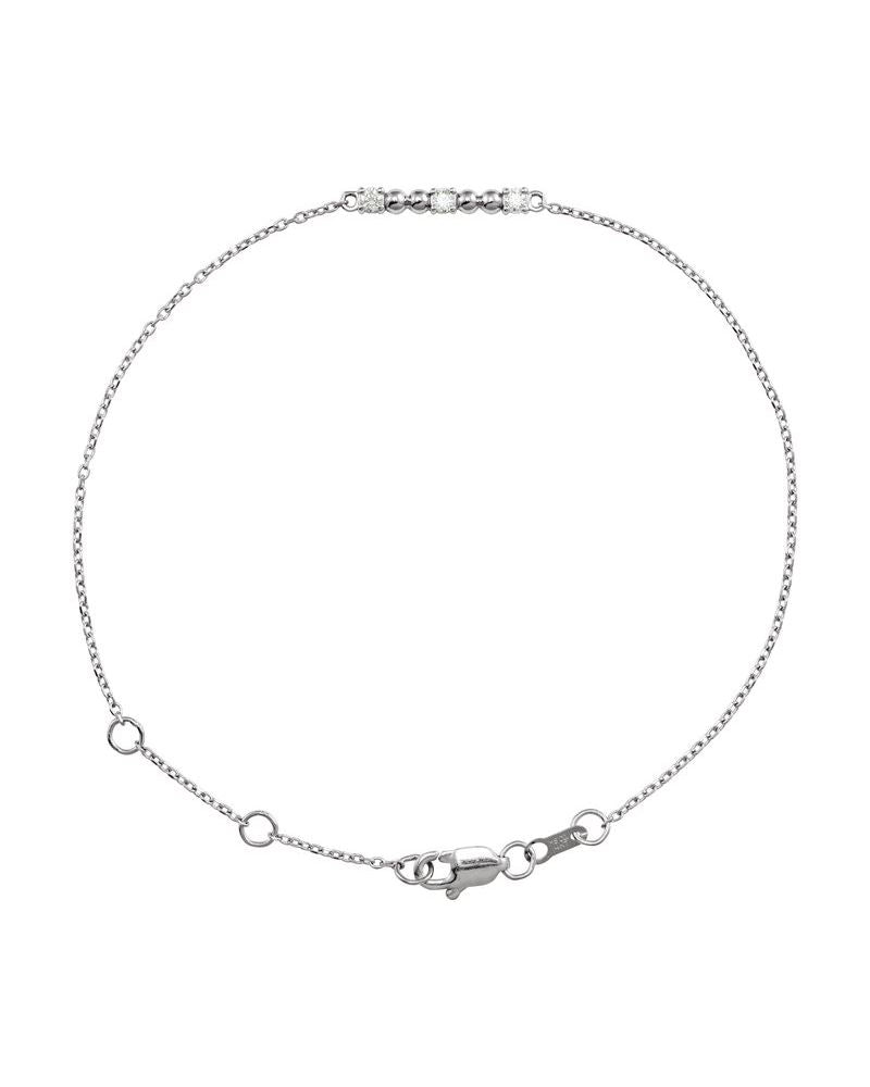 Pulseira Bolinhas Barra em Ouro 14k com Diamantes Naturais