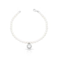 Pulseira de Prata 925 com Cristal Redondo e Pérola Shell