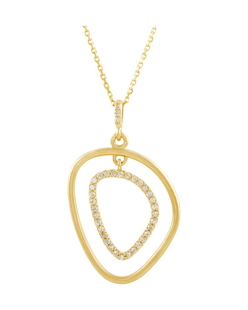 Colar Silhueta Vazada em Ouro 14k com Diamantes Naturais – Modelo 2
