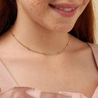 Colar Folheado a Ouro Kids com Esferas Dispersas Lisas