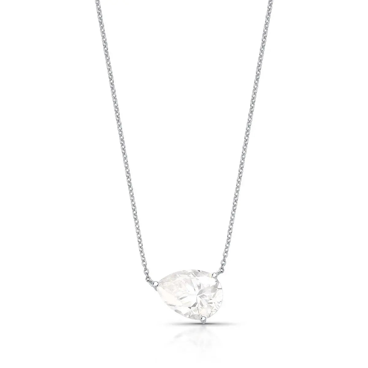 Colar de Prata 925 com Pedra Moissanite 14x10mm