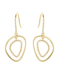 Brinco Silhueta Vazada Pendente em Ouro 14k com Diamantes Naturais – Modelo 3