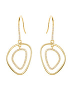 Brinco Silhueta Vazada Pendente em Ouro 14k com Diamantes Naturais – Modelo 3