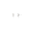 Brinco de Prata 925 com Pedra Oval Moissanite 5x7mm