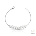 Pulseira de Prata 925 em Pedras Moissanites 6x4mm