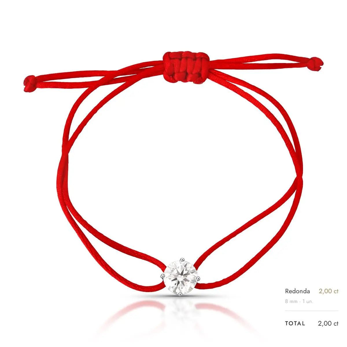 Pulseira de Prata 925 Regulável com Pedra Moissanite 8mm