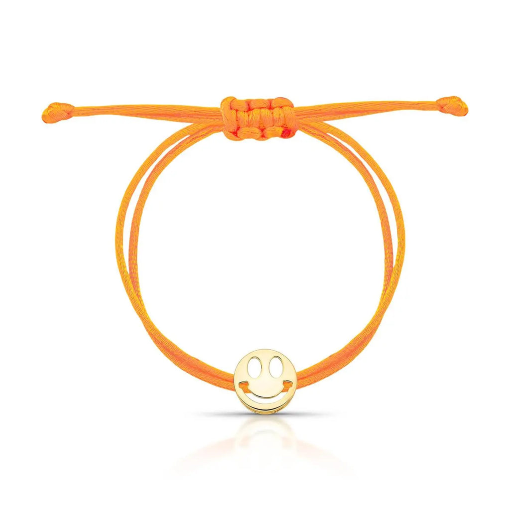 Pulseira de Prata 925 Banhada a Ouro Regulável Kids com Emoji Feliz