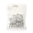 Kit 25 Pares de Tarraxas com Silicone Banhado a Ródio