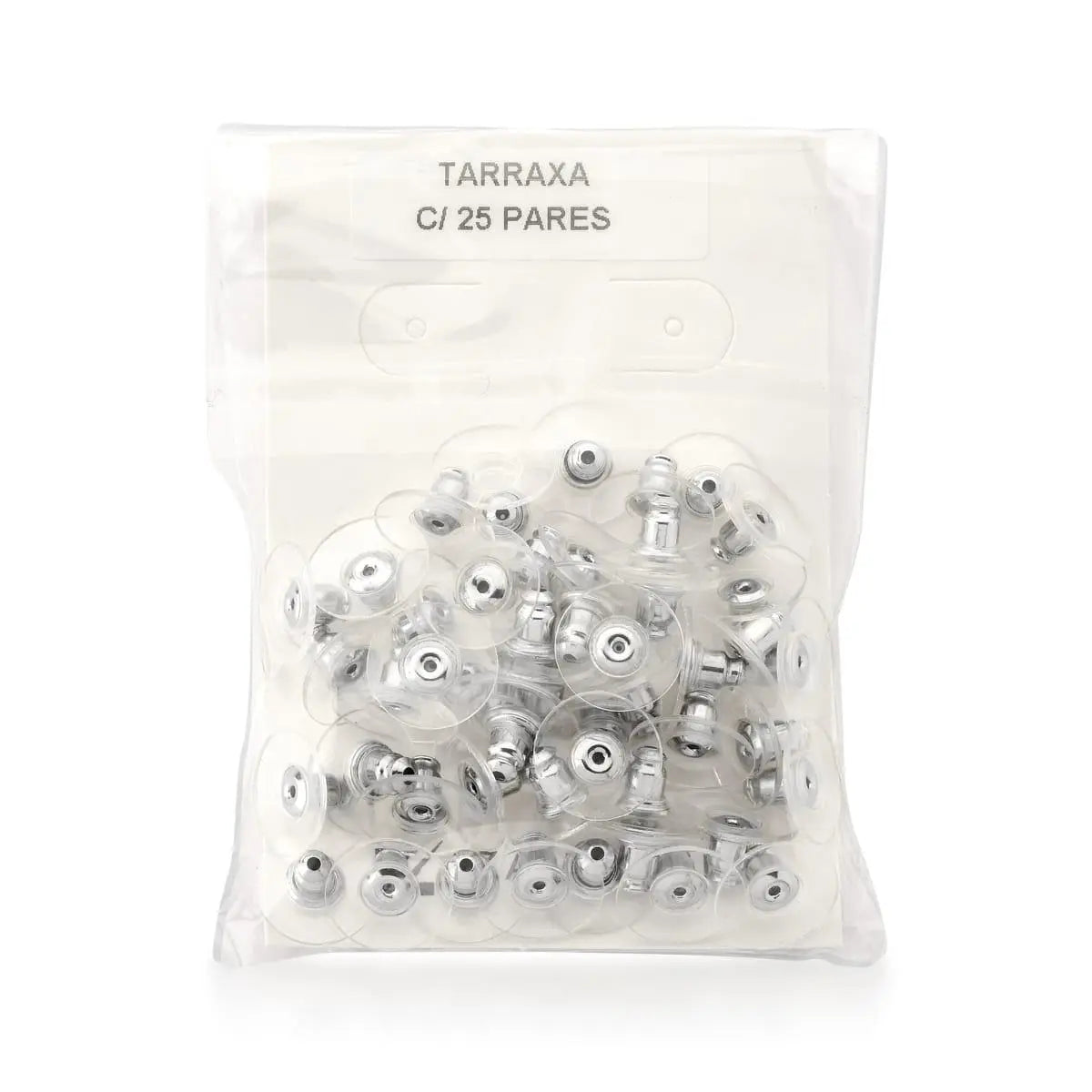 Kit 25 Pares de Tarraxas com Silicone Banhado a Ródio