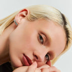 Brinco Ear de Prata 925 Cuff com Cristais de Gota