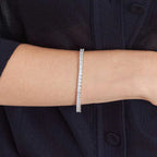 Pulseira de Prata 925 com Cristais Quadrados