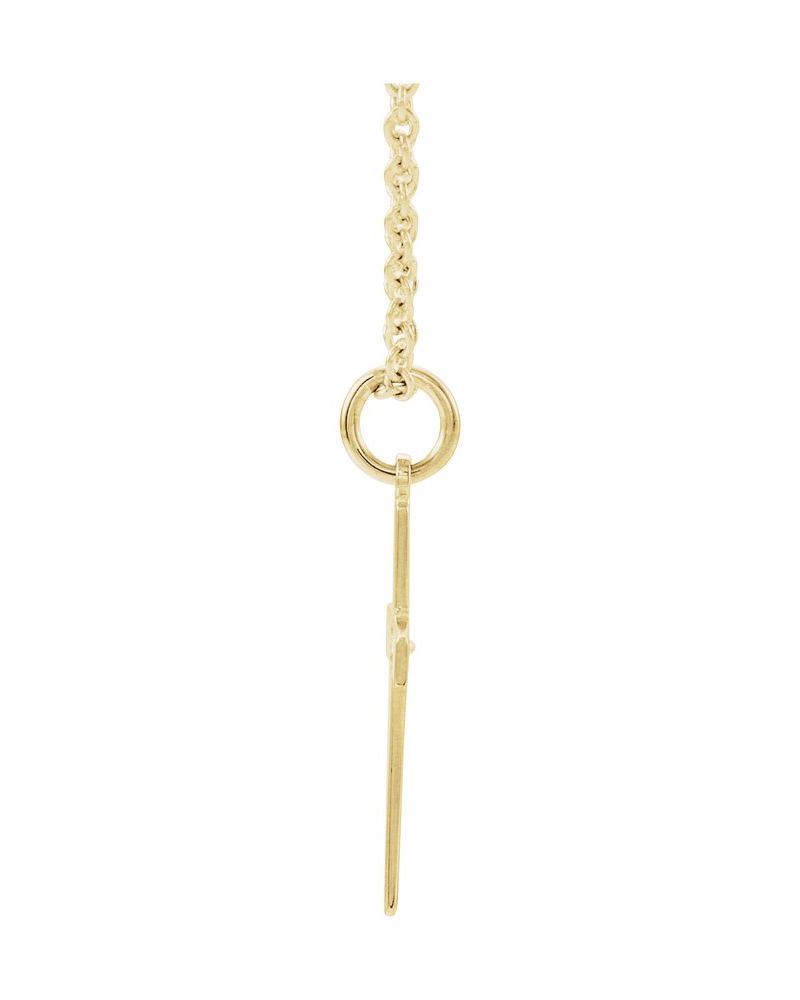 Colar Cruz Infantil em Ouro 14k com Diamantes Naturais