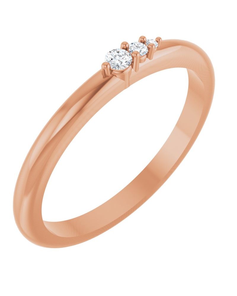 Anel Degradê Empilhável em Ouro 14k com Diamantes Naturais