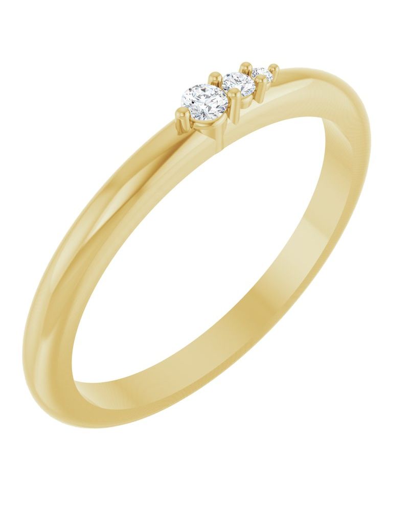 Anel Degradê Empilhável em Ouro 14k com Diamantes Naturais